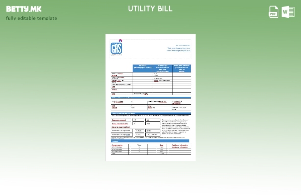 модерен стил Јужна Африка Шаблон за сметки за гас на компанијата GAS